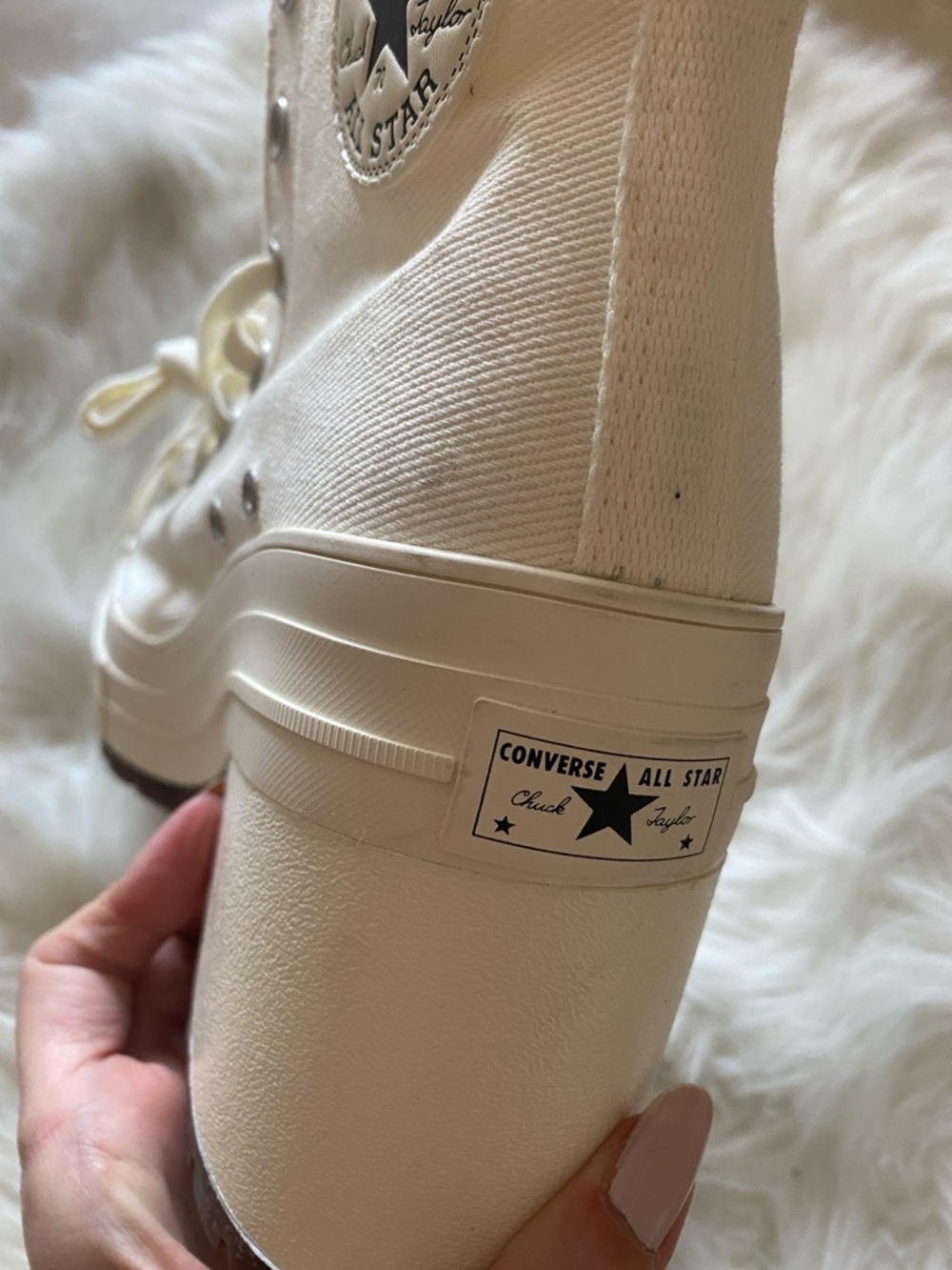 NEW Converse Chuck 70 De Luxe Heel High Top Cream Off White Ivory Size 11 / 42.5 - Picture 12 of 16